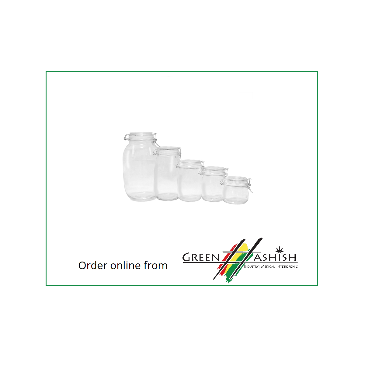 Glass Storage Jar with Metal Clamp Lid - 16Oz